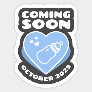 Baby Announcement. Feeding Bottle. October 2023 Sticker